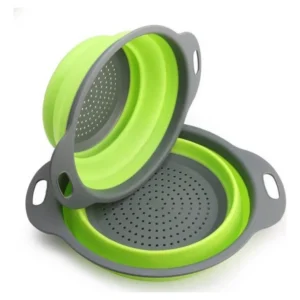 Juego De Coladores Silicona Expandibles Escurridor Verde