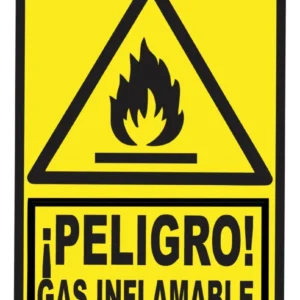Señalización Aviso Metálico Peligro Gas Inflamable 20×15 Cms