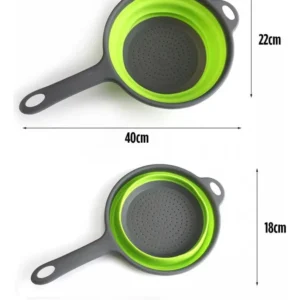 Juego De Coladores Silicona #2 Expandibles Escurridor Verde