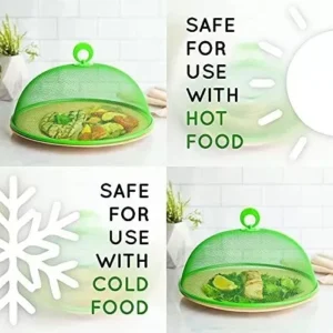 Tapa Cubierta Malla Metálica Cubrir Alimentos Diametro 28 Cm Verde