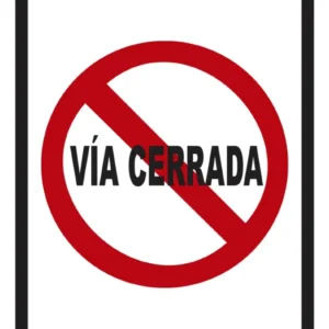 Señalización Aviso Metálico Via Cerrada 20×15 Cms Exterior