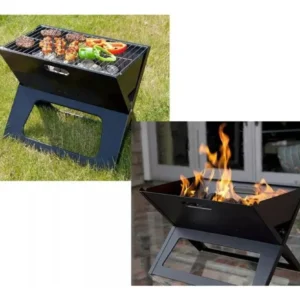 Parrilla Asador Plegable Portátil Bbq Camping Metal Negro Negro