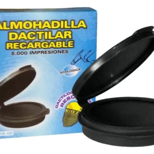 Almohadilla Dactilar Redonda Huellero 8000 Impresiones