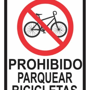 Señalización Aviso Prohibido Paquear Bicicletas 20×15 Cms