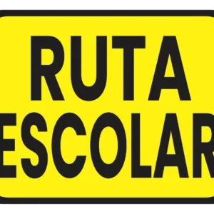 Señalización Aviso Metálico Ruta Escolar 20x15cm Amarillo