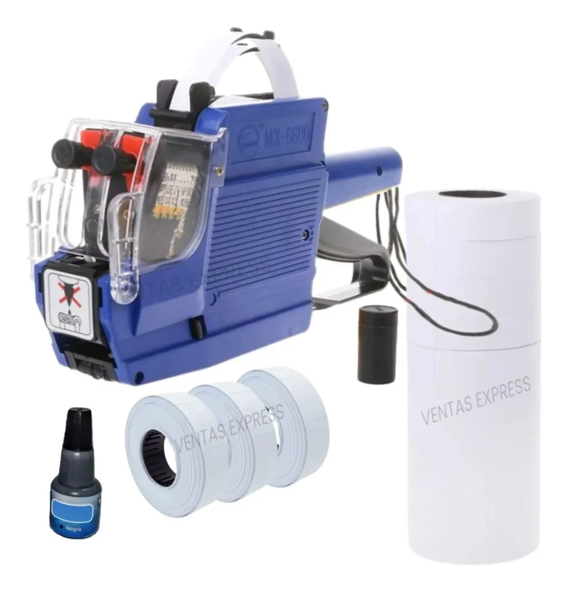 Etiquetadora 2 Líneas Mx6600 + Paquete Cintas X 20 +tinta Azul