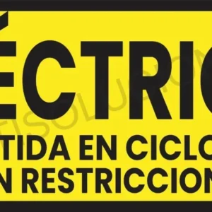 Placa Aviso Eléctrica Colombia Bicicleta Moto 20×10 Cm