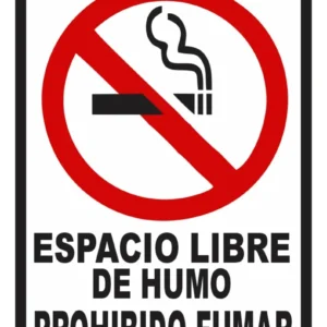 Señalización Aviso Metalico Espacio Libre Humo 20×15 Cms