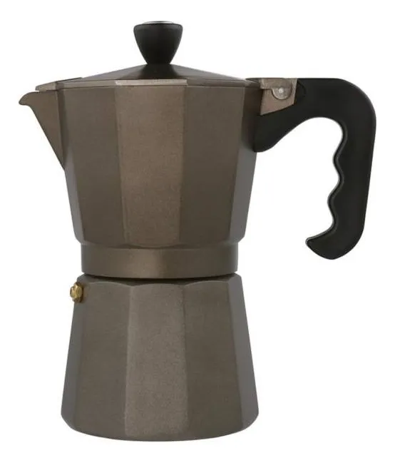 Cafetera Italiana Moka Expreso 6 Tazas Portatil Cafe Dorado Oscuro